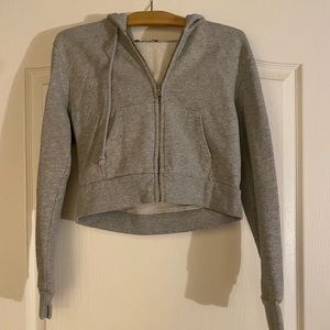 Brandy Melville Cropped Grey Hoodie